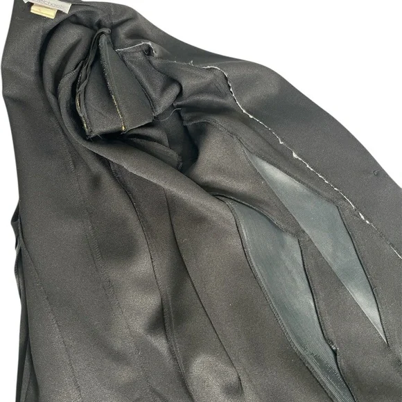 Black Tailored Blazer with Geometric Waist Detail - Picture 8 of 9